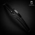 Stilvolles schwarzes Armband mit Schädeln aus Edelstahl – DARK BONE BLACK am Arm - uniqal